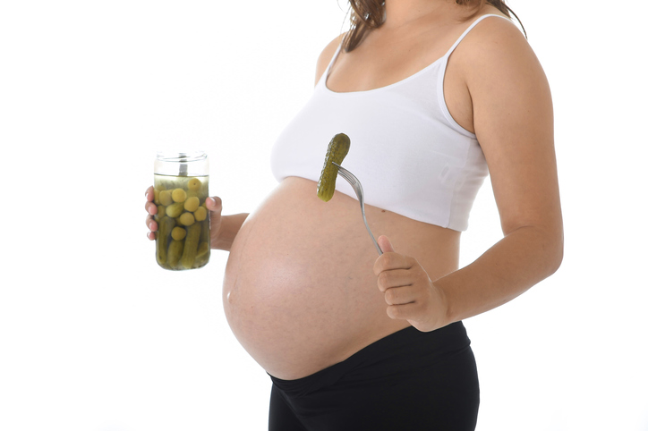 pregnancy woman eating pickles
